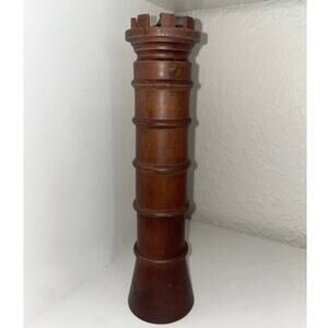 Rare Vintage Acciaio Garantito Pepper Mill Grinder Made  Italy Chess Rook Castle
